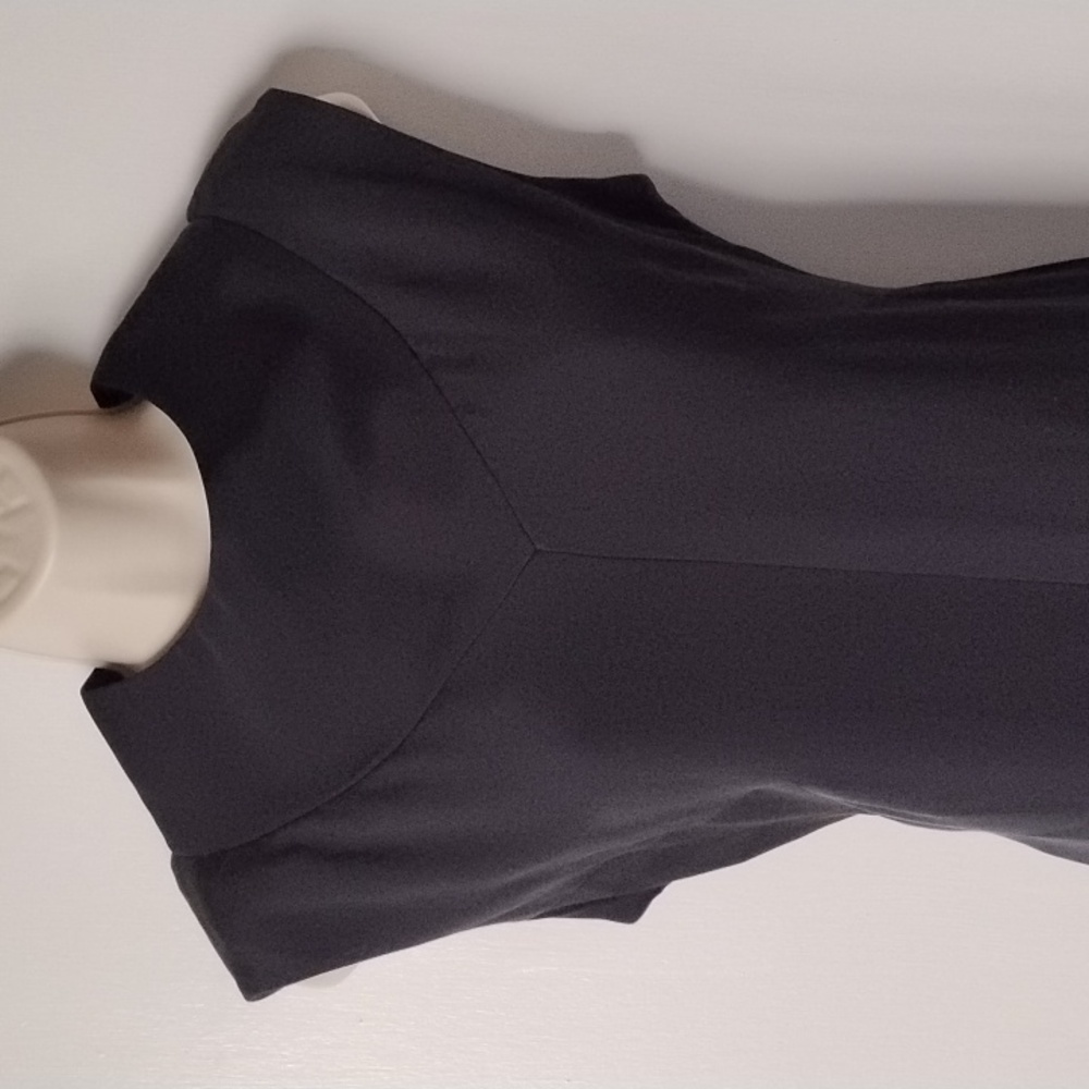 Vintage Union-Made Sleeveless High-Neck Sheath Dress 14 Lined USA 60s-70s ? - Picture 3 of 14